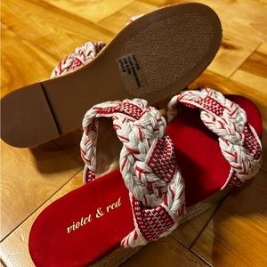 *VIOLET & RED* Red and white 7M fabric upper